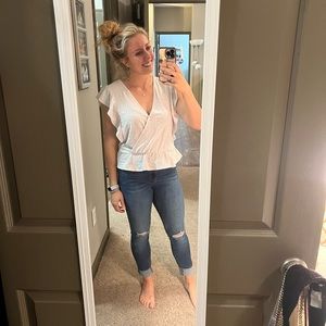 BCBG White Eyelet Lace Top